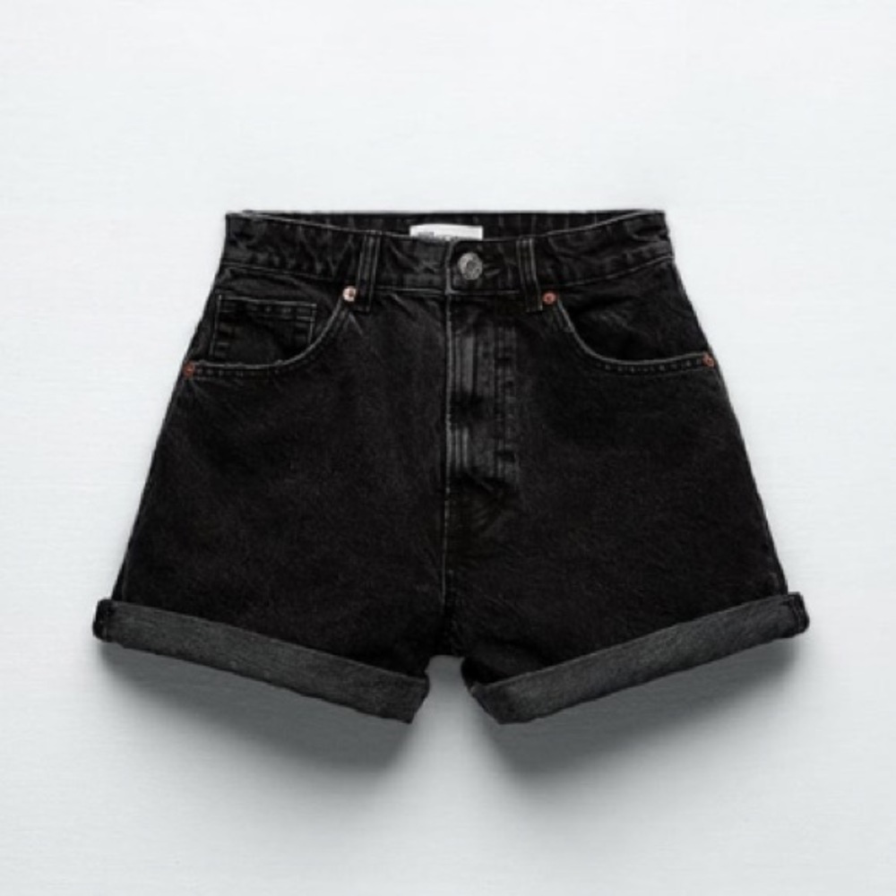 Zara mom fit denim shorts